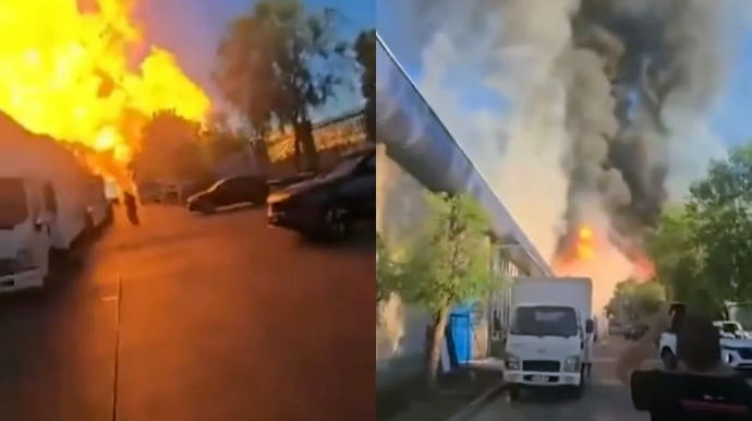 Maye qaz daşıyan yük maşını partlayıb: Ölənlər var - FOTO 