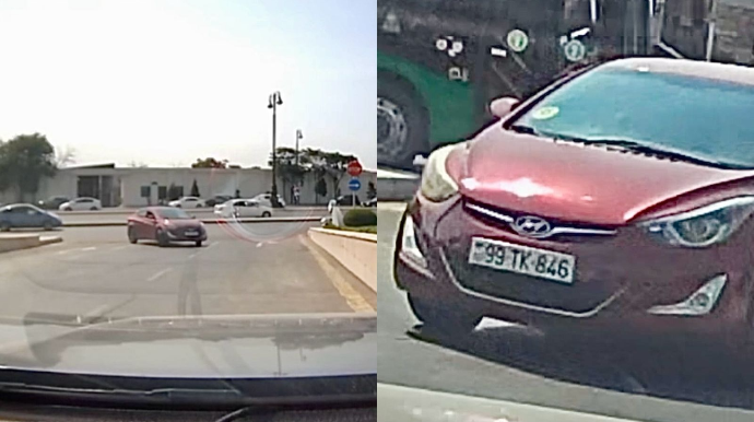 Yanacaqdoldurma məntəqəsinə tərsinə girib təkər "cüyüldədir" - 99-TK-846   - VİDEO