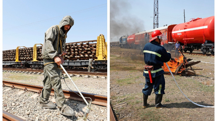 “Azərbaycan Dəmir Yolları” mülki müdafiə təlimi keçirib  - FOTO