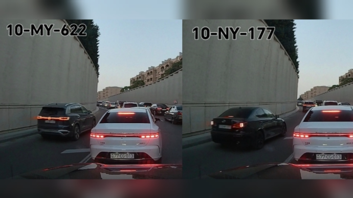 Tıxacda digər sürücülərə hörmətsizlik edənlər vəziyyəti daha da çətinləşdirdi - VİDEO