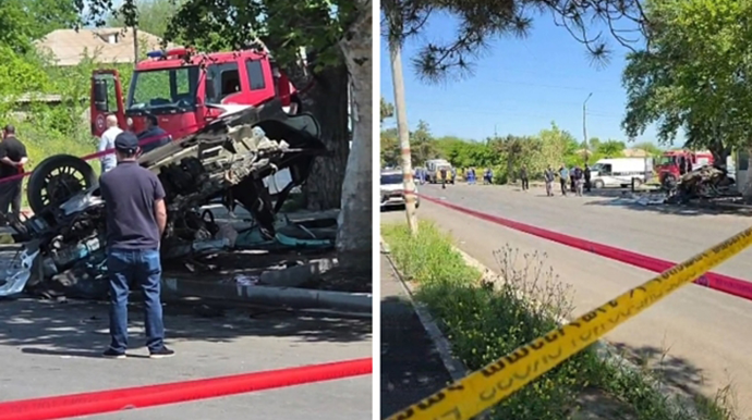 "BMW" ağaca çırpıldı - 7 nəfər öldü 