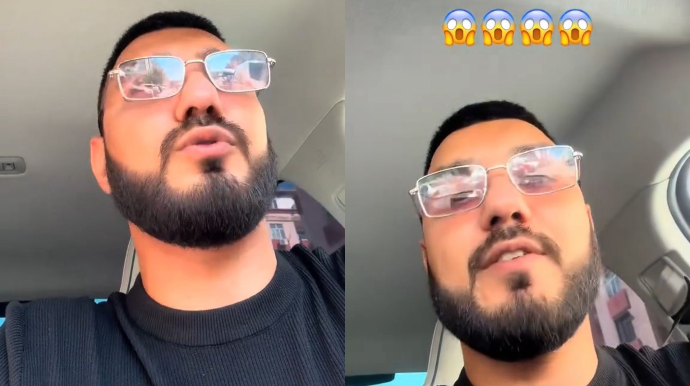 Kondisioner üstündə taksi sürücüsü ilə sərnişin arasında mübahisə düşdü - VİDEO