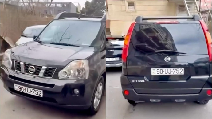 В Баку водитель неправильно припарковался и заблокировал выход другим автомобилям - ВИДЕО 