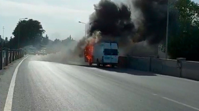 Göyçayda yük avtomobili yanıb  - VİDEO