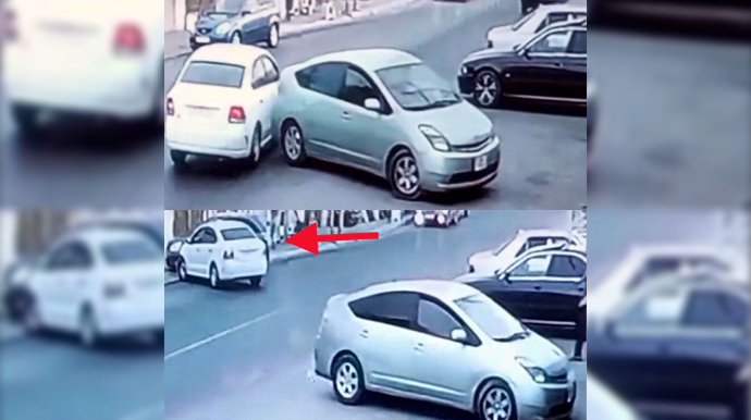 Parklanmış “Prius” avtomobilləri baxın necə qəzaya saldı  - VİDEO