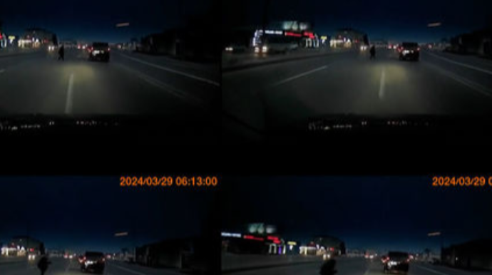 Bakıda piyada özünün və sürücünün həyatını təhlükəyə atdı - ANBAAN VİDEO 