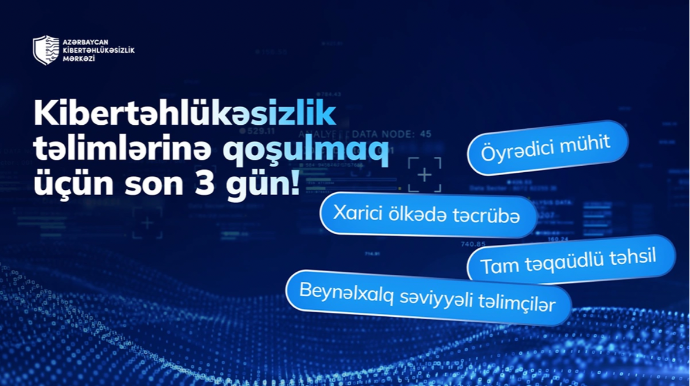 Azərbaycan Kibertəhlükəsizlik Mərkəzinə qeydiyyat üçün son 3 gün 