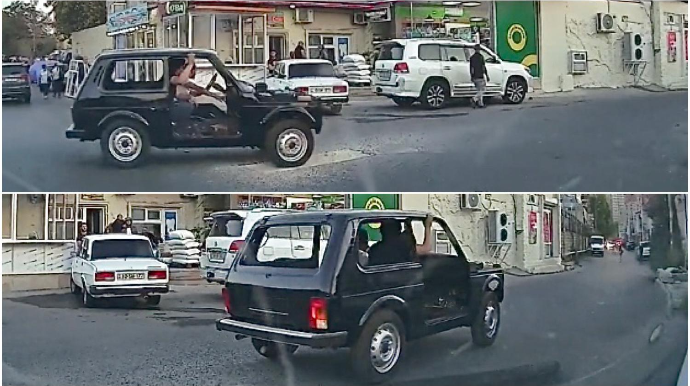 Bakıda qapısız, işıqsız və nömrəsiz “Niva” ilə “hoqqa verən" gənclər - VİDEO 