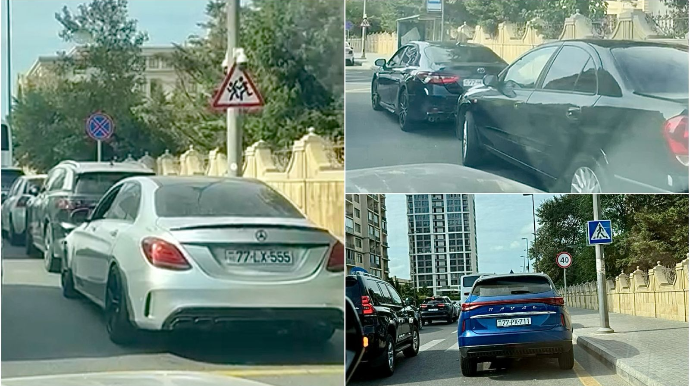 Bu ərazidə sürücülər yol nişanını, dayanacağı, piyada keçidini gözardı edirlər   - VİDEO