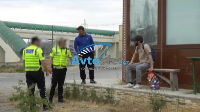 Yol polisi blogerlərin sosial ekspermentinə tuş gəldi - ANBAAN VİDEO 