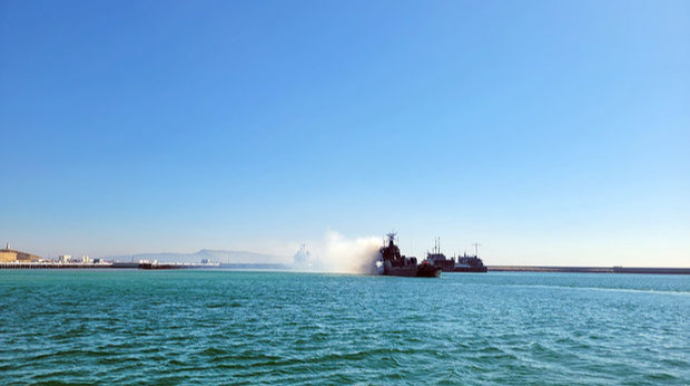 Azərbaycan Hərbi Dəniz Qüvvələrinin Xəzərdəki təlimindən görüntülər   - FOTO - VİDEO