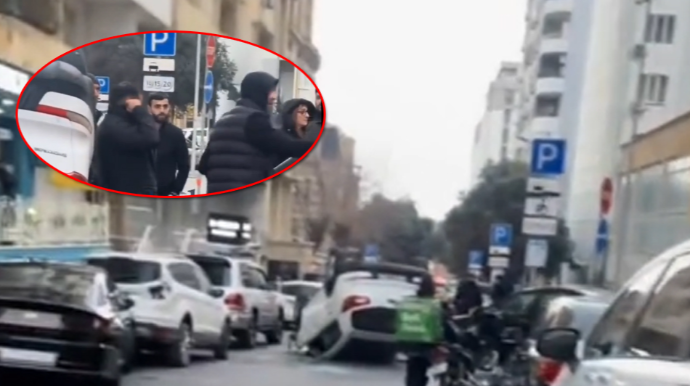 Bakıda ağır qəza:  “KİA” bir neçə maşını əzib aşdı - VİDEO 