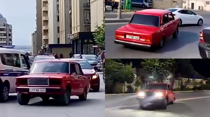 Maşının başına hər cür oyun açıb “hoqqa” verən sürücü - 77-ND-340    - VİDEO