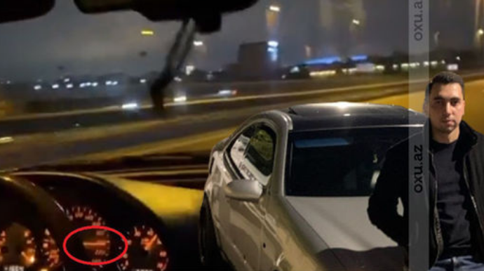 Aeroport yolunda saatda 210-la hərəkət edən gənc ölüm saçdı - VİDEO