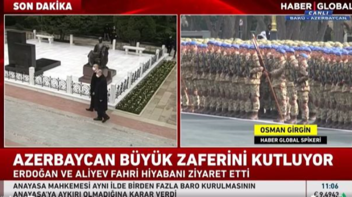 İlham Əliyev və Rəcəb Tayyib Ərdoğan Fəxri Xiyabanda - CANLI YAYIM