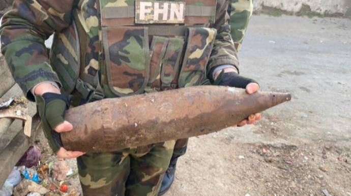 Xırdalanda artilleriya mərmisi tapıldı - FOTO - VİDEO
