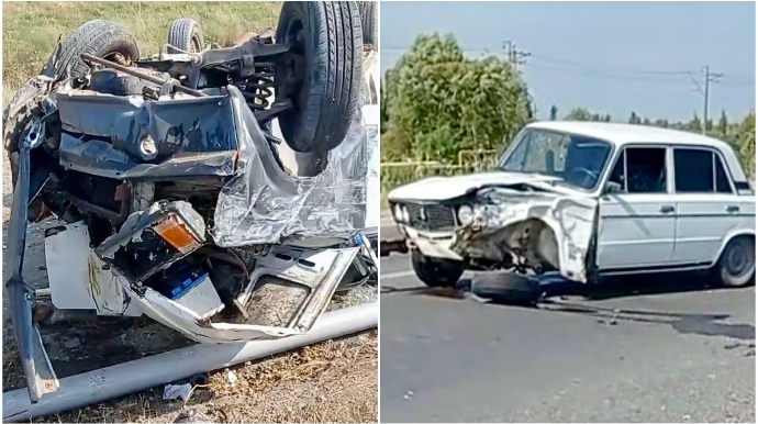 Hacıqabul-Horadiz yolunda qəza: İki “VAZ” toqquşdu, sürücülərdən biri..   - VİDEO