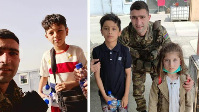 Əsgərlərimiz əfqanlara ərzaq və zəruri əşyalar çatdırıblar   - FOTO