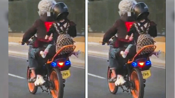 Körpəni motosikletdə apardılar - Araşdırma başladı - VİDEO 