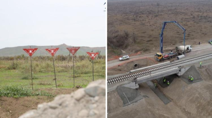 Dəmir Yolunun işçi qatarları Həkəri stansiyasına kimi hərəkət edir - VİDEO 
