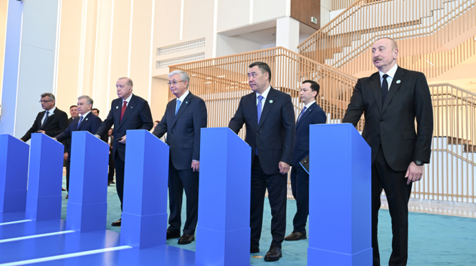 Prezident və həmkarları təməlqoyma mərasimində - FOTOLAR