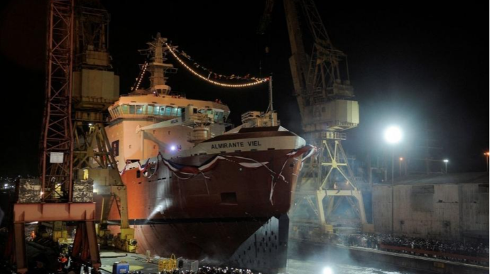 Çilidə 210 milyon dollar sərmayə qoyulmuş buzqıran gəmi təqdim edilib 