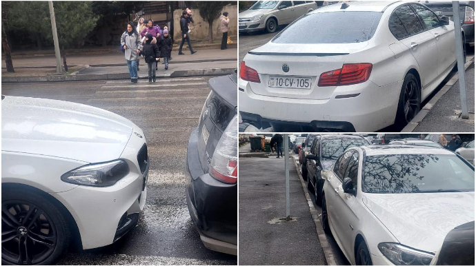 Bu məktəbin qarşısında piyada keçidi parkinqə çevrilib: Şagirdlər təhlükədədir   - FOTO