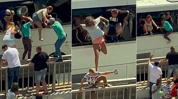 Avtobusda qorxu dolu anlar: Sərnişinlər pəncərəni qırıb tullandılar   - VİDEO