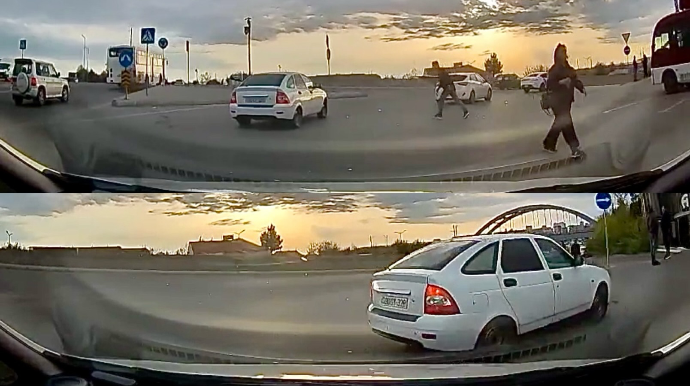 Dairədə öz kefiylə hərəkət edən sürücü ard-arda təhlükə yaratdı    - VİDEO