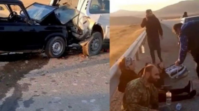 Şamaxı yolunda "Jiquli" "NİVA"ya çırpılıb, xəsarət alan var