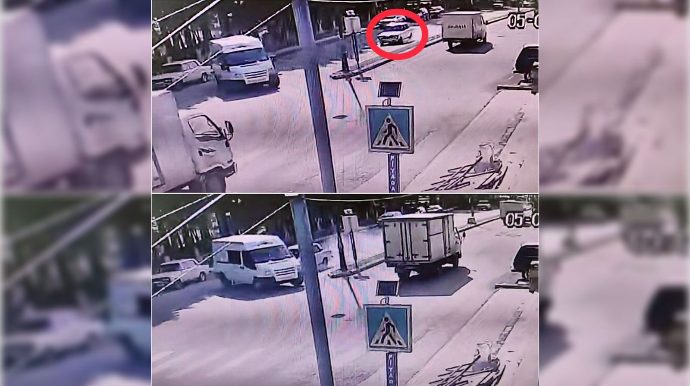 Qayda pozan yük maşını “06” ilə toqquşdu - ANBAAN VİDEO 