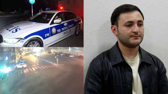 Sərxoş halda bütün qaydaları pozan sürücü polisdən qaçanda qəzaya düşdü - 2 AY HƏBS VERİLDİ  - VİDEO