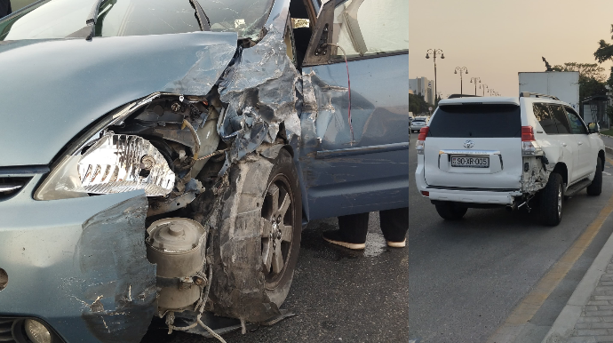 Heydər Əliyev prospektində yenə qəza; Qadın xəsarət aldı  - VİDEO