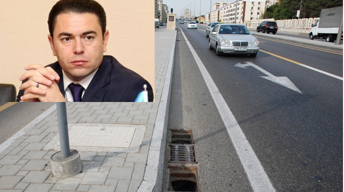 Bu prospektdə 100-dən çox yağış barmaqlığı oğurlanıb; maşınlara ziyan dəyir - AÇIQLAMA