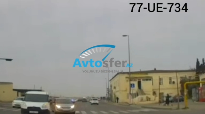 Qayda pozuntusu az qala qəzaya səbəb olacaqdı - 77-UE-734 - VİDEO 