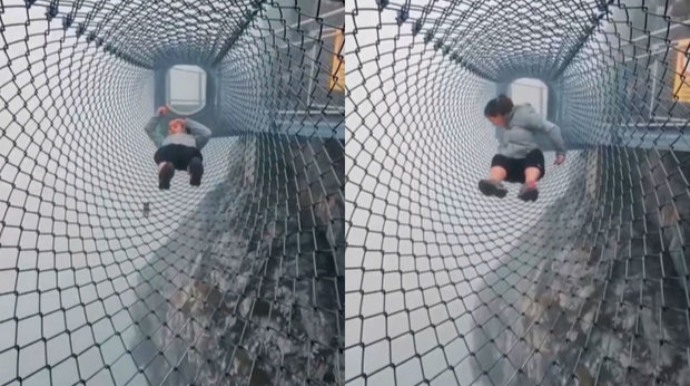 Çində sıldırım qayalıqda video çəkmək istəyən turist peşman oldu - VİDEO 