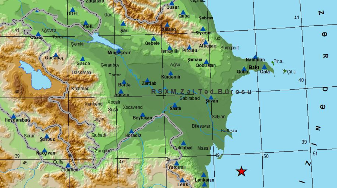 Xəzər dənizində daha bir zəlzələ oldu 