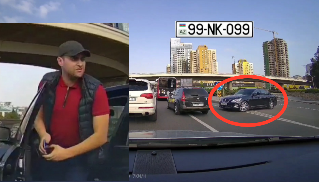 Yol polisinin gözü qarşısında "protiv" gedən sürücü saxlanıldı - VİDEO