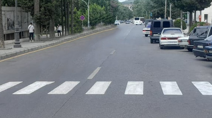 Xaçmazda yol nişanlanma işləri aparılır - FOTO