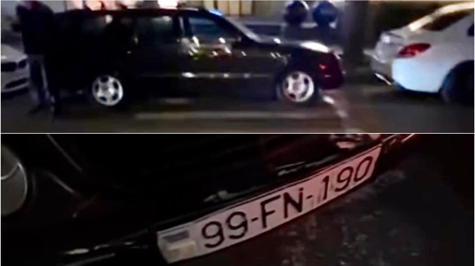 Plazanın önündəki keçidi zəbt edib piyadaların yolunu kəsdi - 99-FN-190 - VİDEO