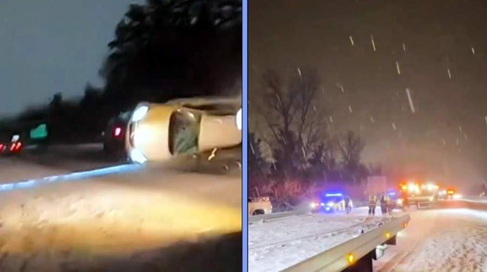 Qarda köməyə gələn evakuator yolsuzluq avtomobilinə qorxunc anlar yaşatdı - VİDEO