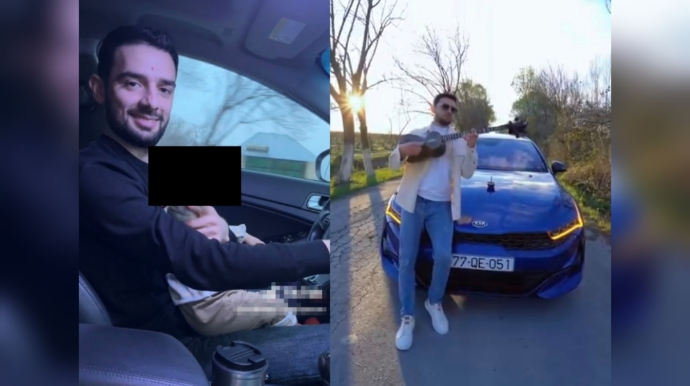 В Гёйчае мужчина сел за руль с младенцем на руках — ВИДЕО 