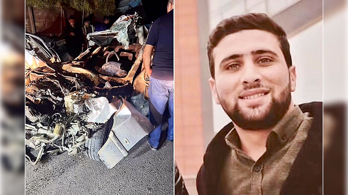 “Mercedes” traktorun qoşqusuna girdi, iki gənc öldü   - VİDEO