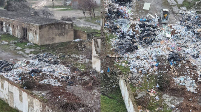 “Salyan kazarması”nın ərazisi zibil poliqonuna çevrilib - FOTO 