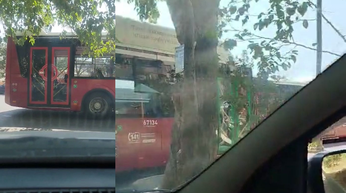 Xətaidə avtobuslar binanın qabağını kəsir; Sakinlər narazıdır - VİDEO