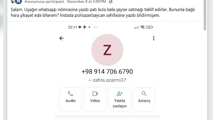 Naməlum İran vətəndaşından uşağa narkotik maddə satışı ilə bağlı mesaj gəlib - FOTO 