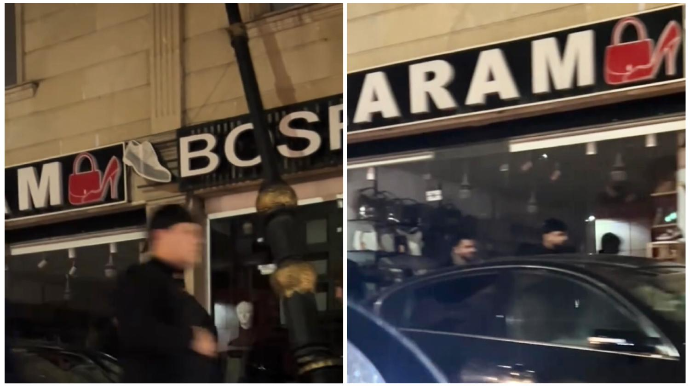 Sürüşkən yolda idarəetmədən çıxan maşın işıq dirəyini qopardı    - VİDEO