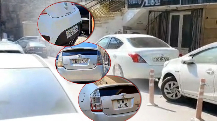 Bakıda binanın həyəti avtomobil dayanacağına çevrilib - VİDEO 