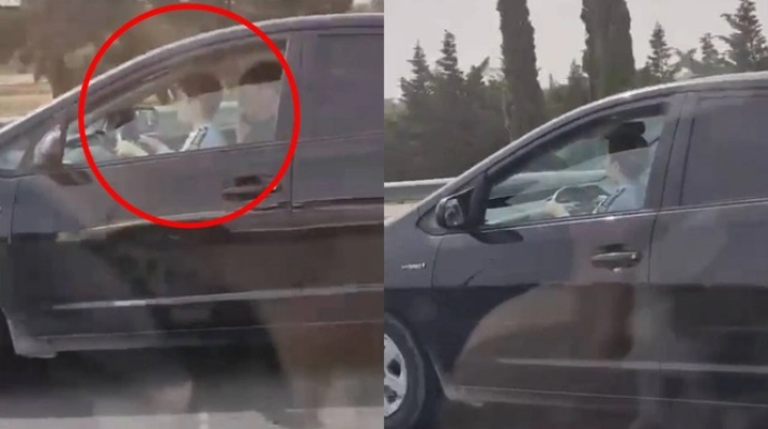 В Баку водитель управлял Prius, усадив ребенка на колени   - ВИДЕО
