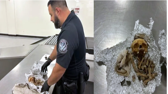 Hava limanında sərnişinin baqajında insan qalıqları tapıldı